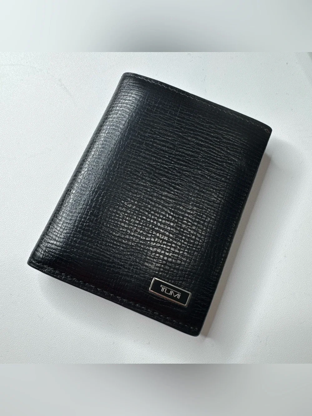 Tumi Black Textured Leather Bi-Fold Wallet